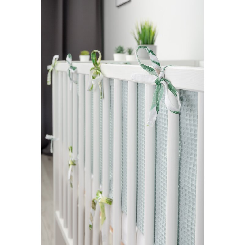 Sensillo - protectie interioara de bumbac 100% pentru patut vafa 180x30 cm eucalipt menta