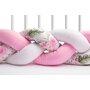 Sensillo - Aparatoare laterala pat Floricele Impletit, 210 cm, Roz - 1