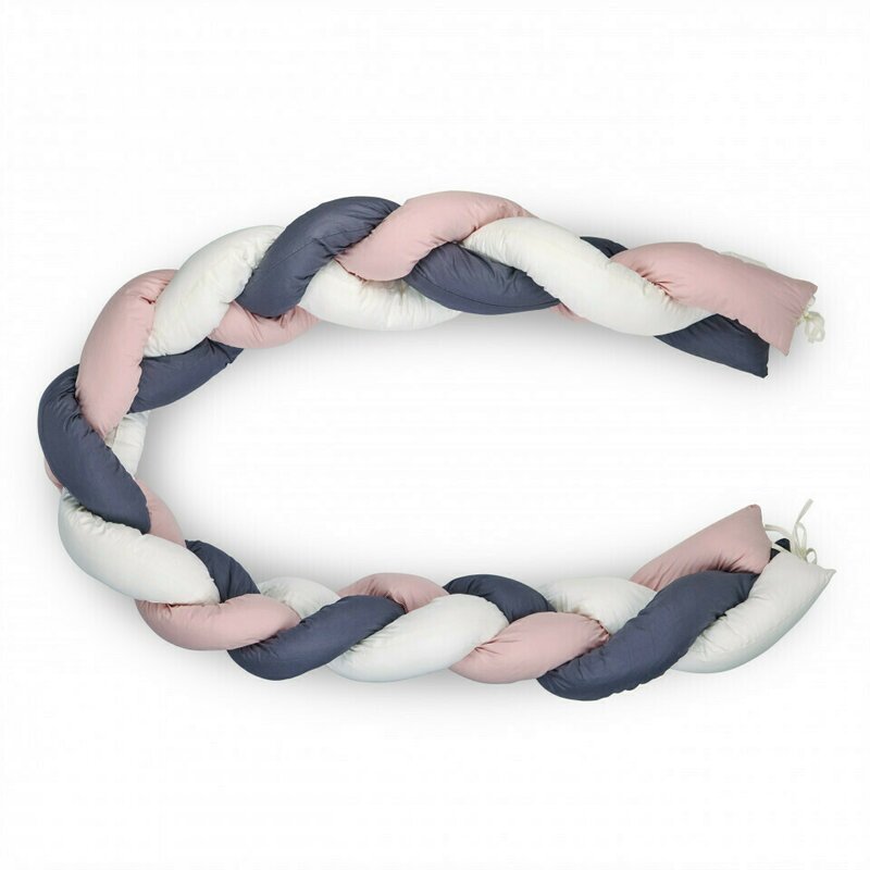 Babyjem - protectie laterala bumper impletit (culoare: bleu)