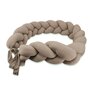 Protectie laterala, MimiNu, Pentru patut, Tip Bumper impletit, Din bumbac interlock, 240 cm, Soft Mocha