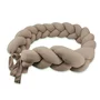 Protectie laterala, MimiNu, Pentru patut, Tip Bumper impletit, Din bumbac interlock, 240 cm, Soft Mocha