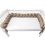 Protectie laterala, MimiNu, Pentru patut, Tip Bumper impletit, Din bumbac interlock, 240 cm, Soft Mocha - 2