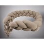 Protectie laterala, MimiNu, Pentru patut, Tip Bumper impletit, Din bumbac interlock, 240 cm, Soft Mocha - 3