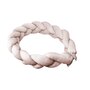 Protectie laterala, MimiNu, Pentru patut, Tip Bumper impletit, Din catifea, 220x23 cm, Beige Pink