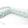 Protectie laterala, MimiNu, Pentru patut, Tip Bumper impletit, Din catifea, 220x23 cm, Cold Mint - 4