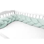 Protectie laterala, MimiNu, Pentru patut, Tip Bumper impletit, Din catifea, 220x23 cm, Cold Mint - 4