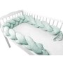 Protectie laterala, MimiNu, Pentru patut, Tip Bumper impletit, Din catifea, 220x23 cm, Cold Mint - 3