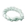 Protectie laterala, MimiNu, Pentru patut, Tip Bumper impletit, Din catifea, 220x23 cm, Cold Mint - 1