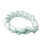 Protectie laterala, MimiNu, Pentru patut, Tip Bumper impletit, Din catifea, 220x23 cm, Cold Mint - 1