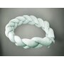 Protectie laterala, MimiNu, Pentru patut, Tip Bumper impletit, Din catifea, 220x23 cm, Cold Mint - 2