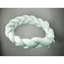 Protectie laterala, MimiNu, Pentru patut, Tip Bumper impletit, Din catifea, 220x23 cm, Cold Mint - 2