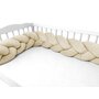 Protectie laterala, MimiNu, Pentru patut, Tip Bumper impletit, Din catifea, 220x23 cm, Nougat - 4