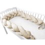 Protectie laterala, MimiNu, Pentru patut, Tip Bumper impletit, Din catifea, 220x23 cm, Nougat - 3