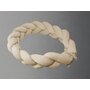Protectie laterala, MimiNu, Pentru patut, Tip Bumper impletit, Din catifea, 220x23 cm, Nougat - 2