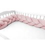 Protectie laterala, MimiNu, Pentru patut, Tip Bumper impletit, Din catifea, 220x23 cm, Raspberry - 4