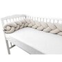 Protectie laterala, MimiNu, Pentru patut, Tip Bumper impletit, Din catifea, 240x23 cm, Soft, Beige - 4
