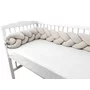 Protectie laterala, MimiNu, Pentru patut, Tip Bumper impletit, Din catifea, 240x23 cm, Soft, Beige - 4