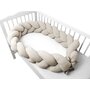 Protectie laterala, MimiNu, Pentru patut, Tip Bumper impletit, Din catifea, 240x23 cm, Soft, Beige - 2