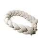 Protectie laterala, MimiNu, Pentru patut, Tip Bumper impletit, Din catifea, 240x23 cm, Soft, Beige - 1