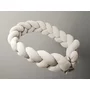 Protectie laterala, MimiNu, Pentru patut, Tip Bumper impletit, Din catifea, 240x23 cm, Soft, Beige - 3