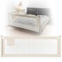 Protectie laterala pat, Primabobo, Classic, 140 cm, Inaltime reglabila 73-92 cm, Cu plasa respirabila, Prevazuta cu un buzunar, Bej - 7