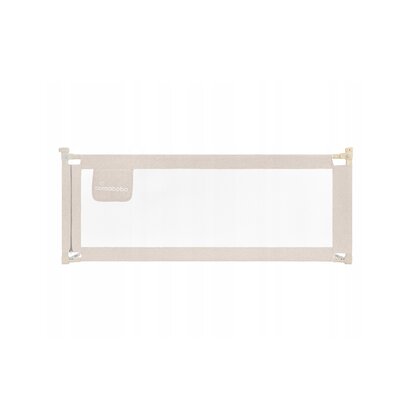 Protectie laterala pat, Primabobo, Classic, 140 cm, Inaltime reglabila 73-92 cm, Cu plasa respirabila, Prevazuta cu un buzunar, Bej