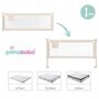 Protectie laterala pat, Primabobo, Classic, 160 cm, Inaltime reglabila 73-92 cm, Cu plasa respirabila, Prevazuta cu un buzunar, Bej - 3