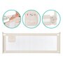 Protectie laterala pat, Primabobo, Classic, 160 cm, Inaltime reglabila 73-92 cm, Cu plasa respirabila, Prevazuta cu un buzunar, Bej - 4