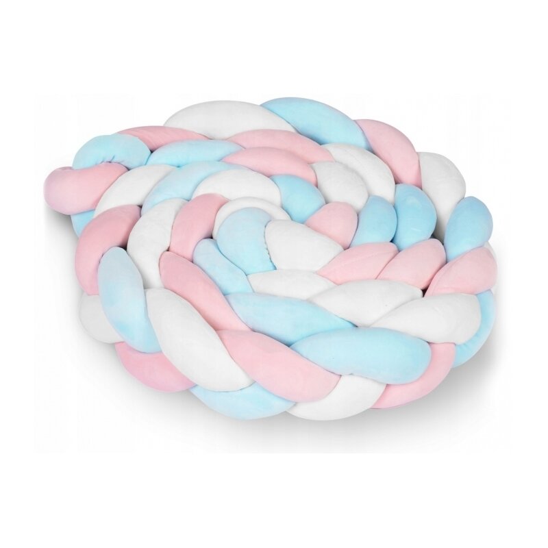 Ricokids - protectie laterala pentru patut, impletita, 3 m, 722105 - albastru - roz