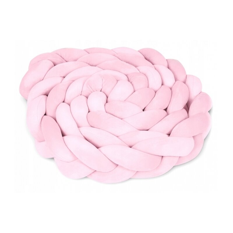 Ricokids - protectie laterala pentru patut, impletita, 3 m, 722113 - roz deschis
