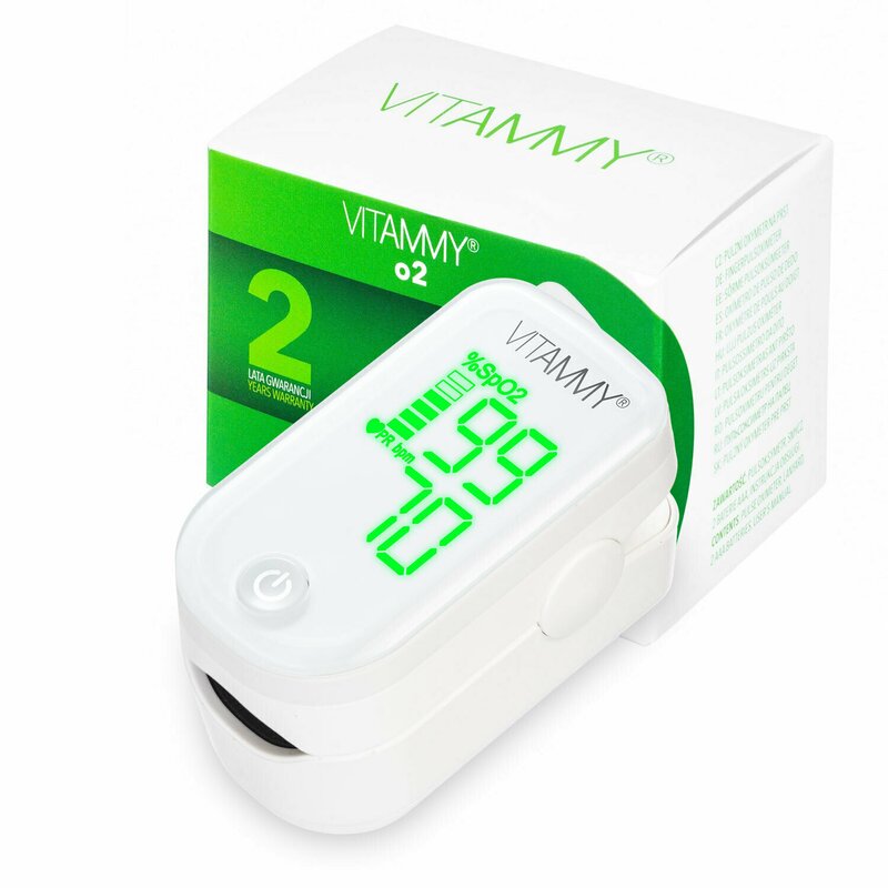Vitammy - pulsoximetru o2, afisaj led usor de citit, masoara saturatia spo2 si pulsul, alb