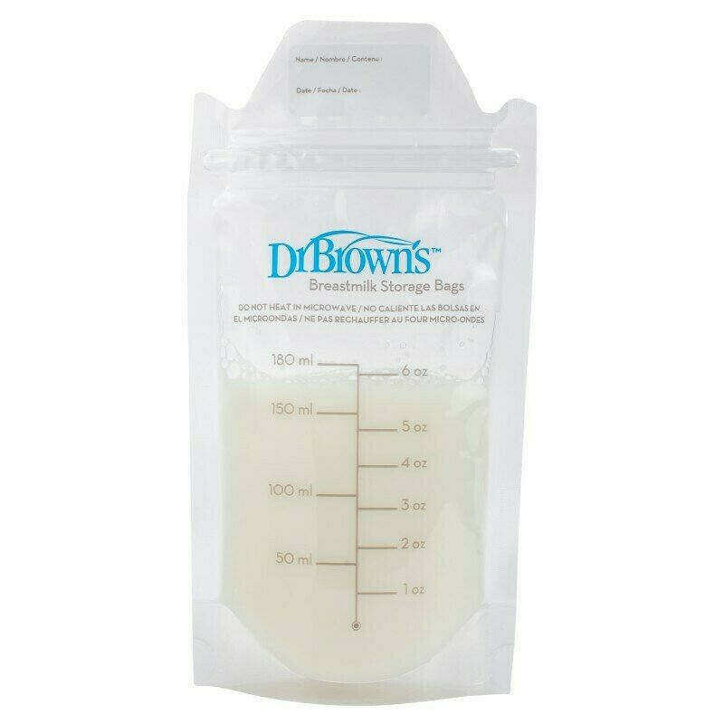 Dr. brown's - pungi pentru stocarea laptelui matern (50 pack) 180 ml.