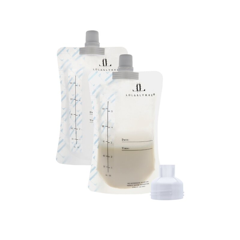 Lola&lykke - pungi pentru stocarea laptelui matern (10 buc) cu adaptor inclus