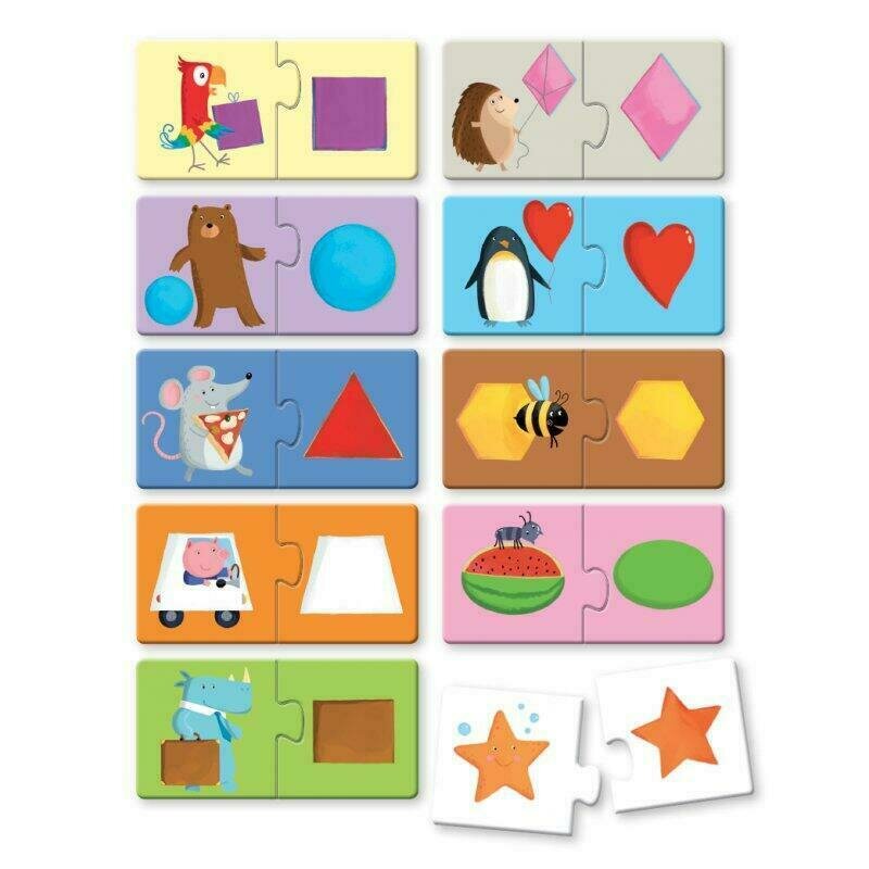 Sassi - puzzle educativ forme cu carte puzzle copii, pcs 20