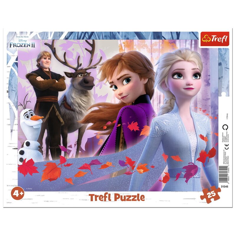 Trefl - puzzle tip rama aventurile din frozen , puzzle copii , plansa, piese 25