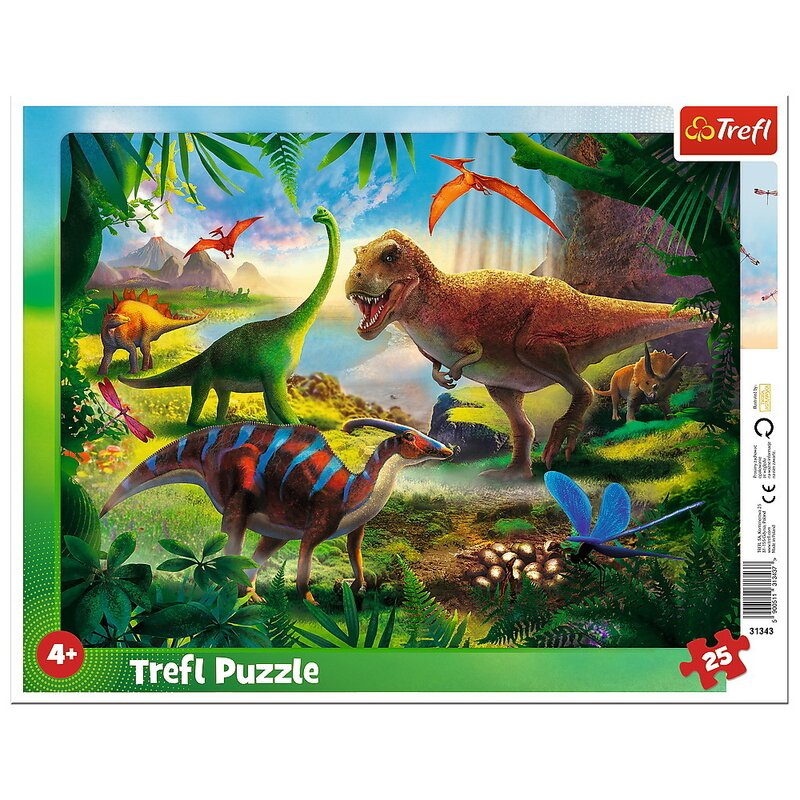 Trefl - puzzle tip rama dinozauri , puzzle copii , plansa, piese 25