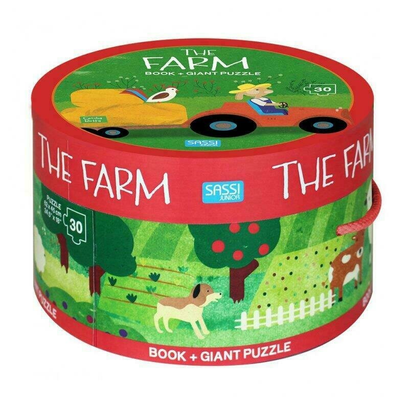 Sassi - puzzle educativ ferma cu carte puzzle copii, pcs 30