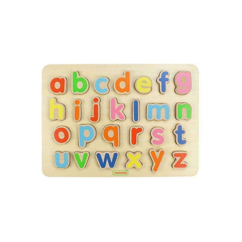 Masterkidz - puzzle din lemn alfabet litere mici , puzzle copii , 3d, piese 26