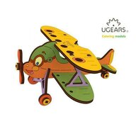 Ugears - Puzzle 3D Biplan, din lemn, +5 ani, uGears