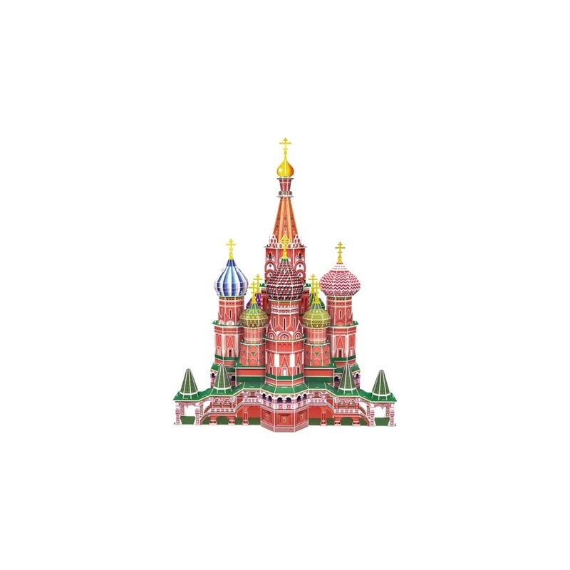 Cubicfun - puzzle 3d catedrala st. basil nivel complex puzzle copii, piese 214