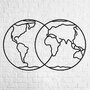 EWA - Puzzle din lemn Hemispheres of earth , Puzzle Copii , Decorativ 3D, piese 91 - 3