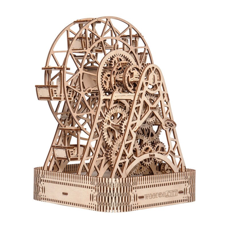 Wooden city - puzzle 3d ferris wheel , puzzle copii , kit model mecanic, piese 429