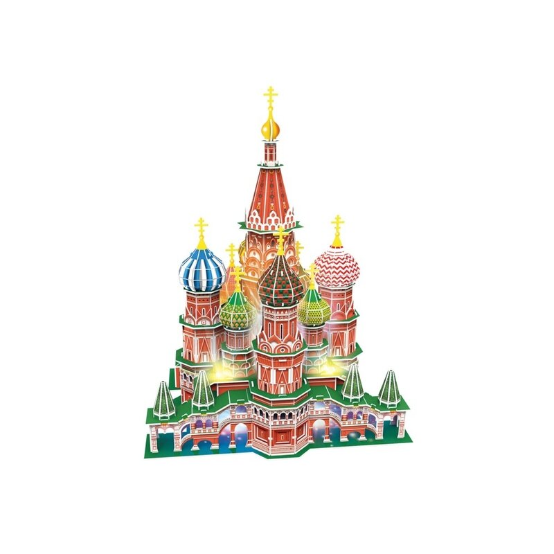 CUBICFUN - Puzzle 3D Catedrala St. Basil cu Led Puzzle Copii, piese 224