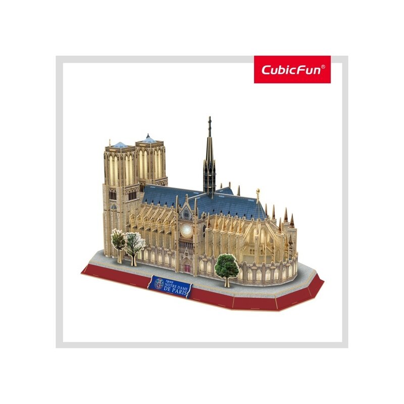 CUBICFUN - Puzzle 3D Notre Dame cu Led Puzzle Copii, piese 149