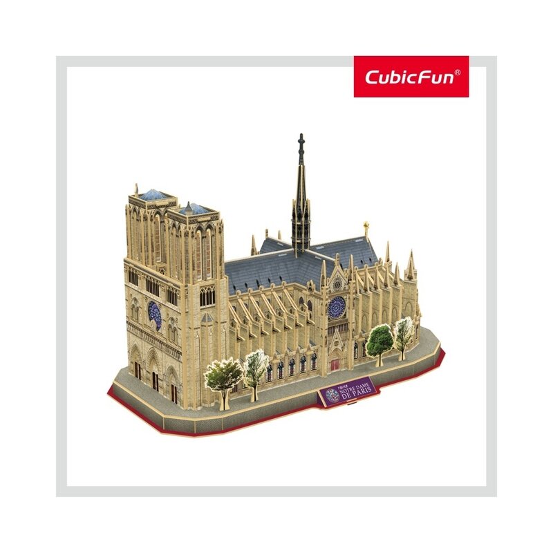 CUBICFUN - Puzzle 3D Notre Dame Paris Cu brosura Puzzle Copii, piese 128