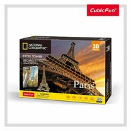 CUBICFUN - Puzzle 3D Paris , Puzzle Copii , Cu brosura, piese 80