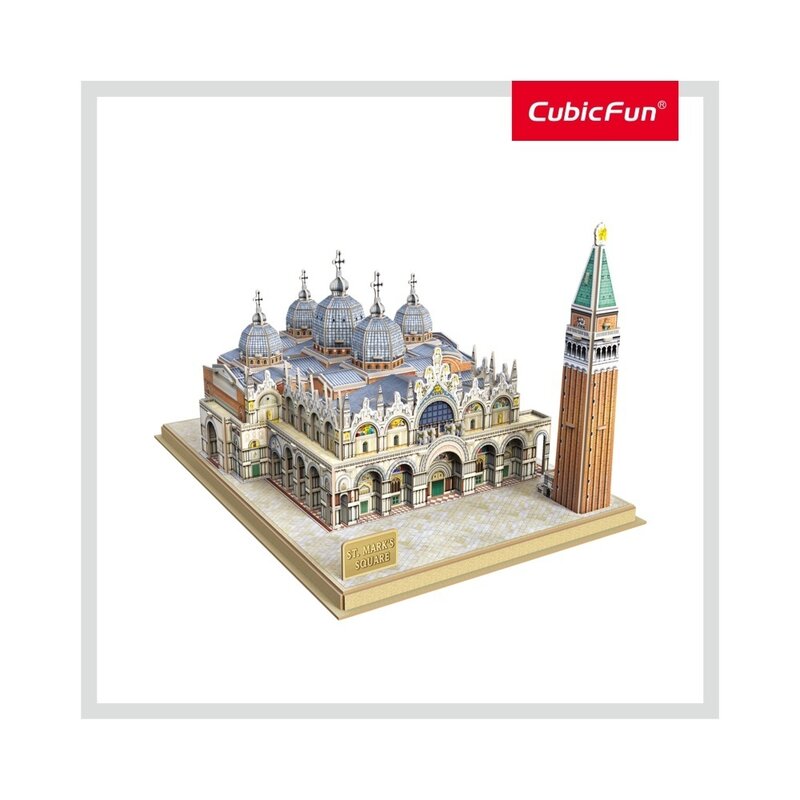 CUBICFUN - Puzzle 3D Piata San Marco Cu brosura Puzzle Copii, piese 107