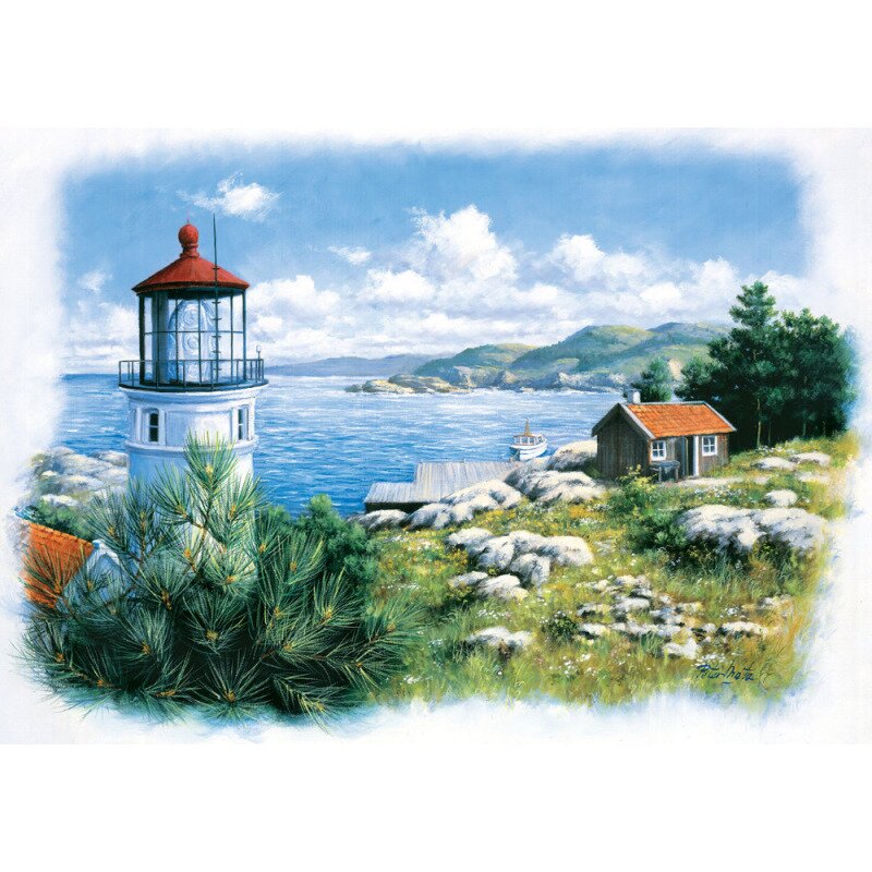 Puzzle 500 piese - seafront lighthouse-peter motz