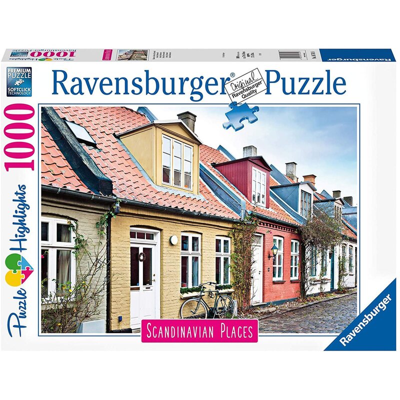 Ravensburger - puzzle orase aarhus danemarca , puzzle copii, piese 1000