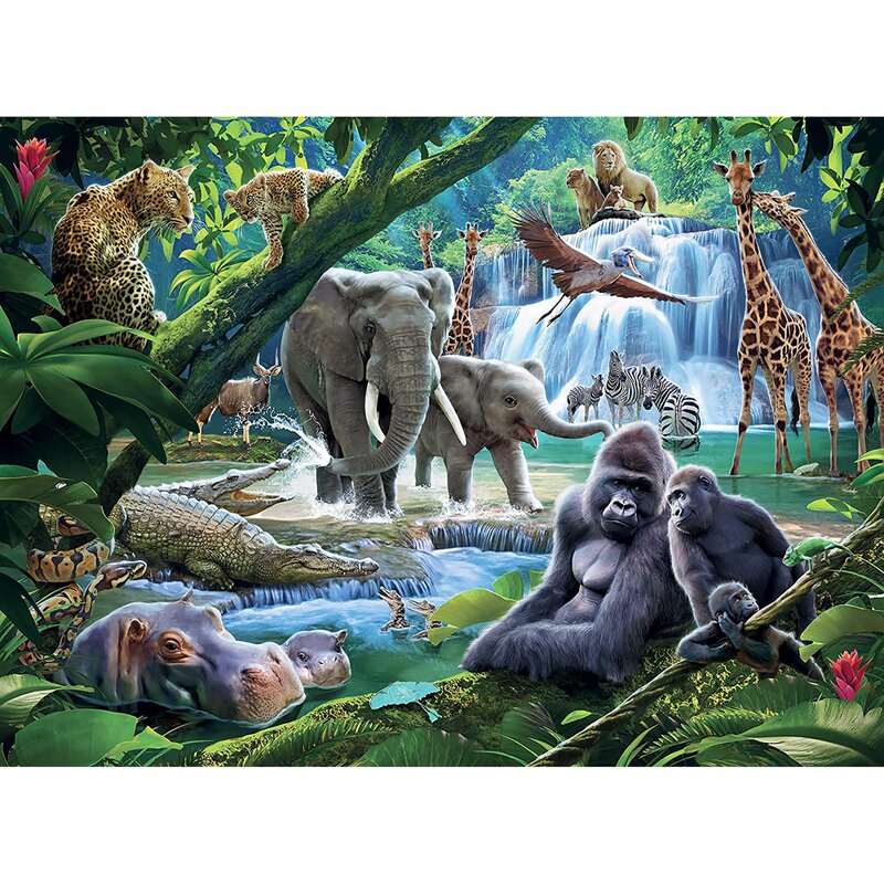 Ravensburger - puzzle animale din jungla puzzle copii, piese 100